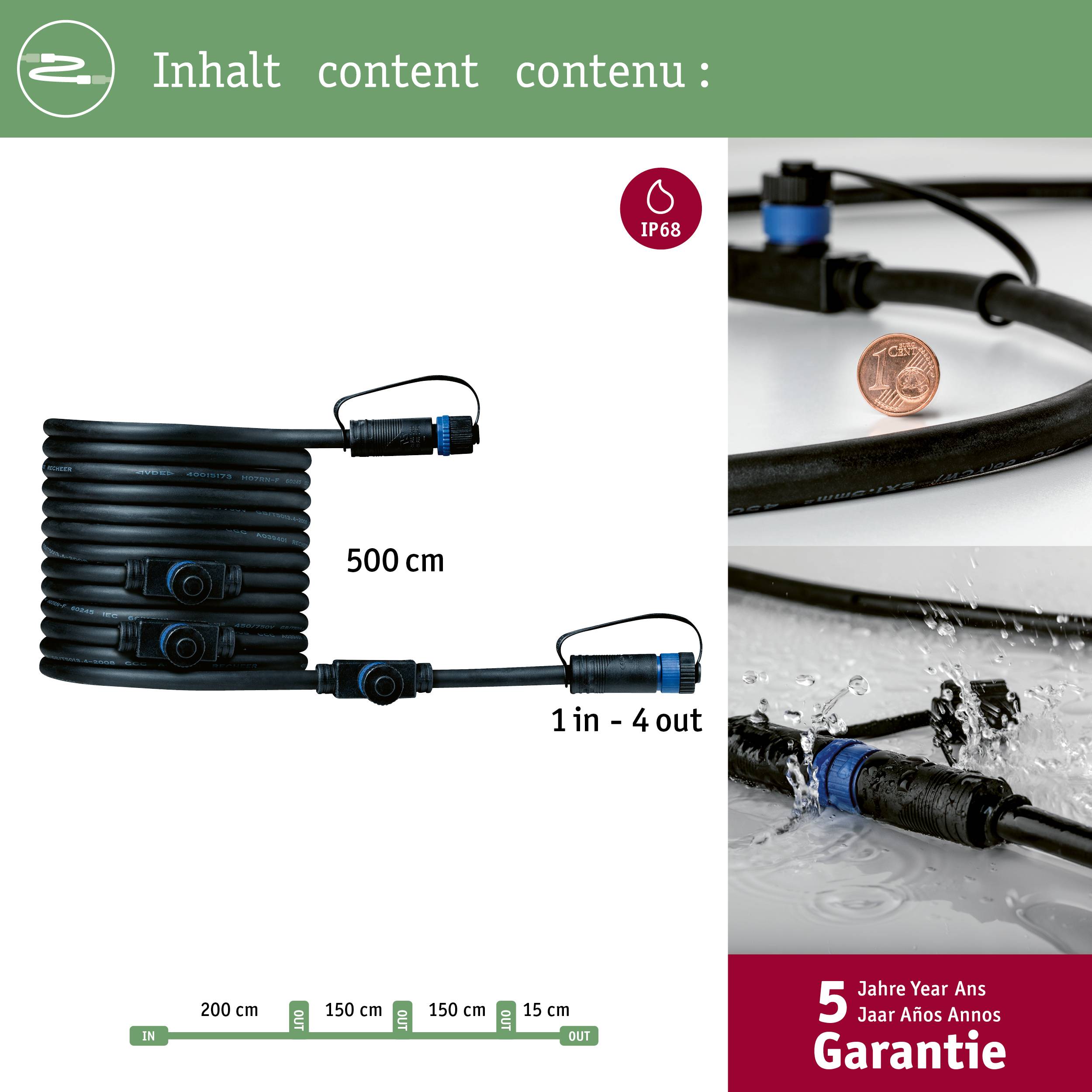 Paulmann 94596 Système d'éclairage Plug&Shine câble de connexion noir