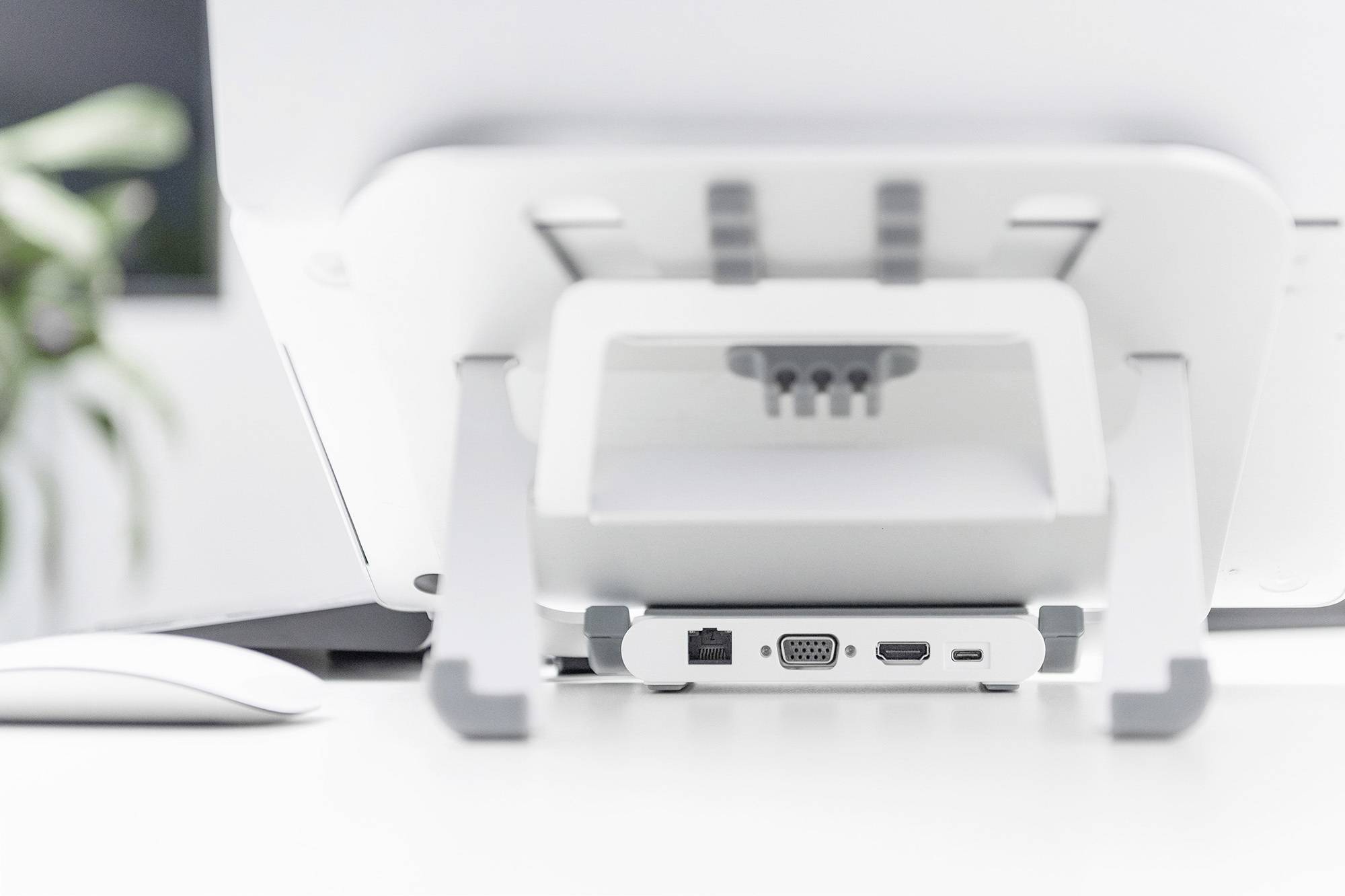 Digitus Support d'ordinateur portable pour le fonctionnement de plusieurs écrans, réglable en hauteur, fonction hub USB