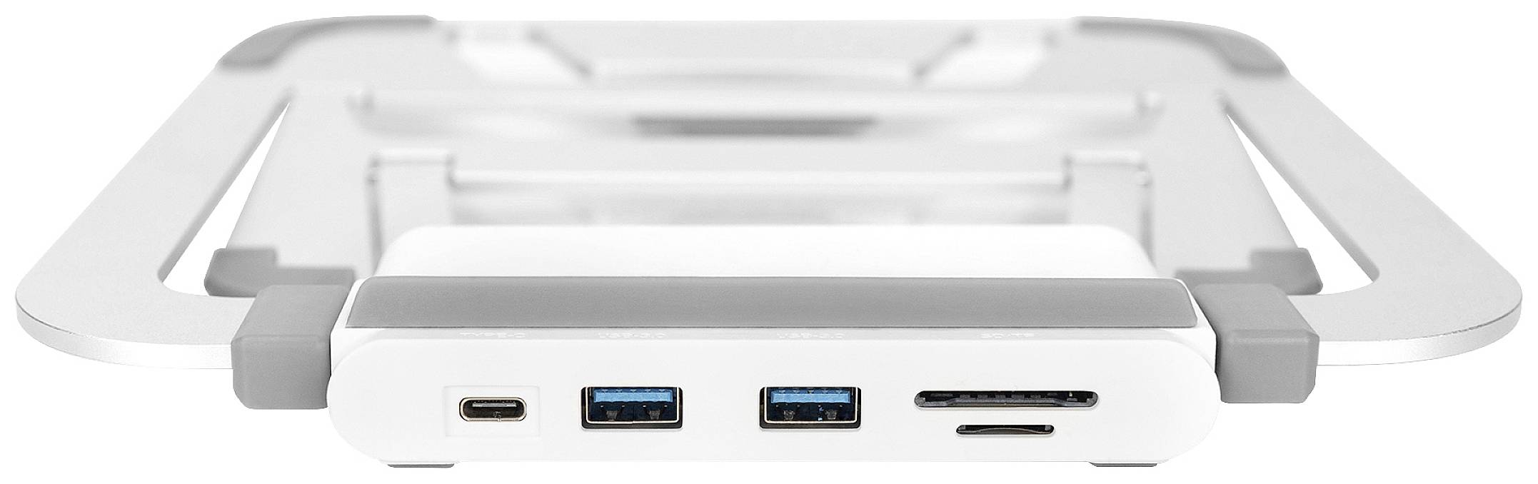 Digitus Support d'ordinateur portable pour le fonctionnement de plusieurs écrans, réglable en hauteur, fonction hub USB