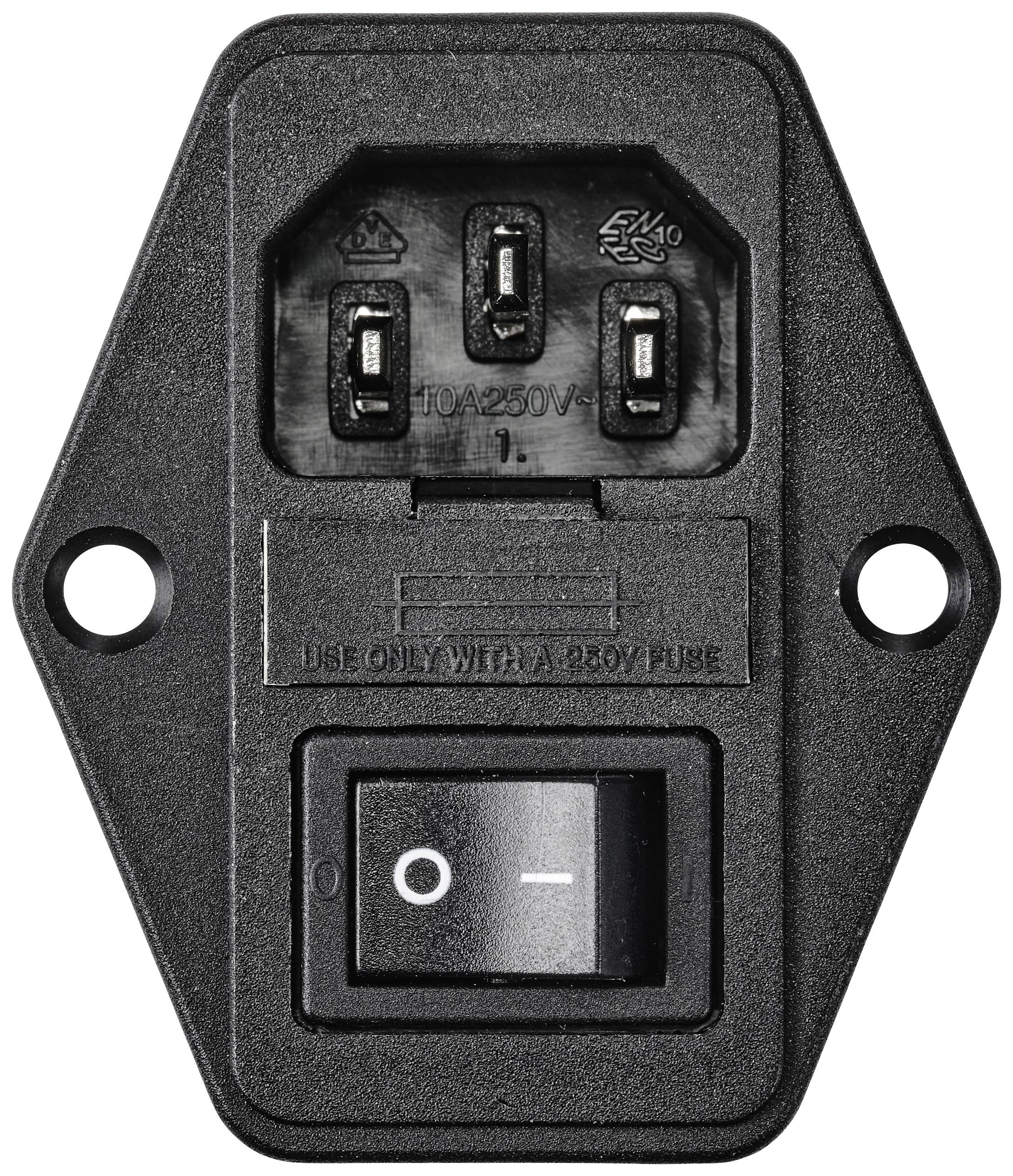 TRU COMPONENTS TC-10088400 Connectique pour appareils réfrigérants C14 embase mâle verticale Nombre total de pôles: 3 10 A noir