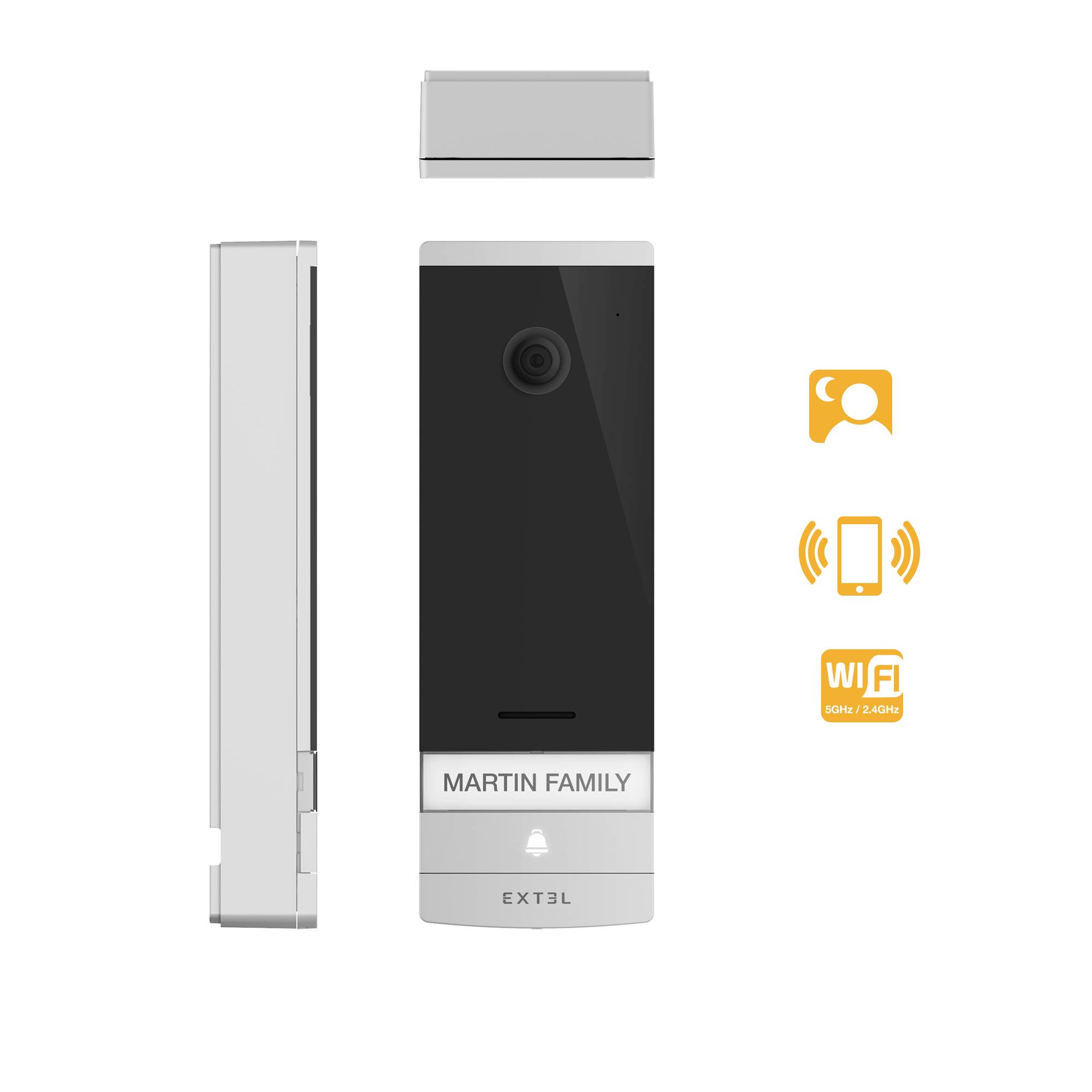 Extel CONNECT 2 Interphone vidéo Wi-Fi Set complet gris, noir