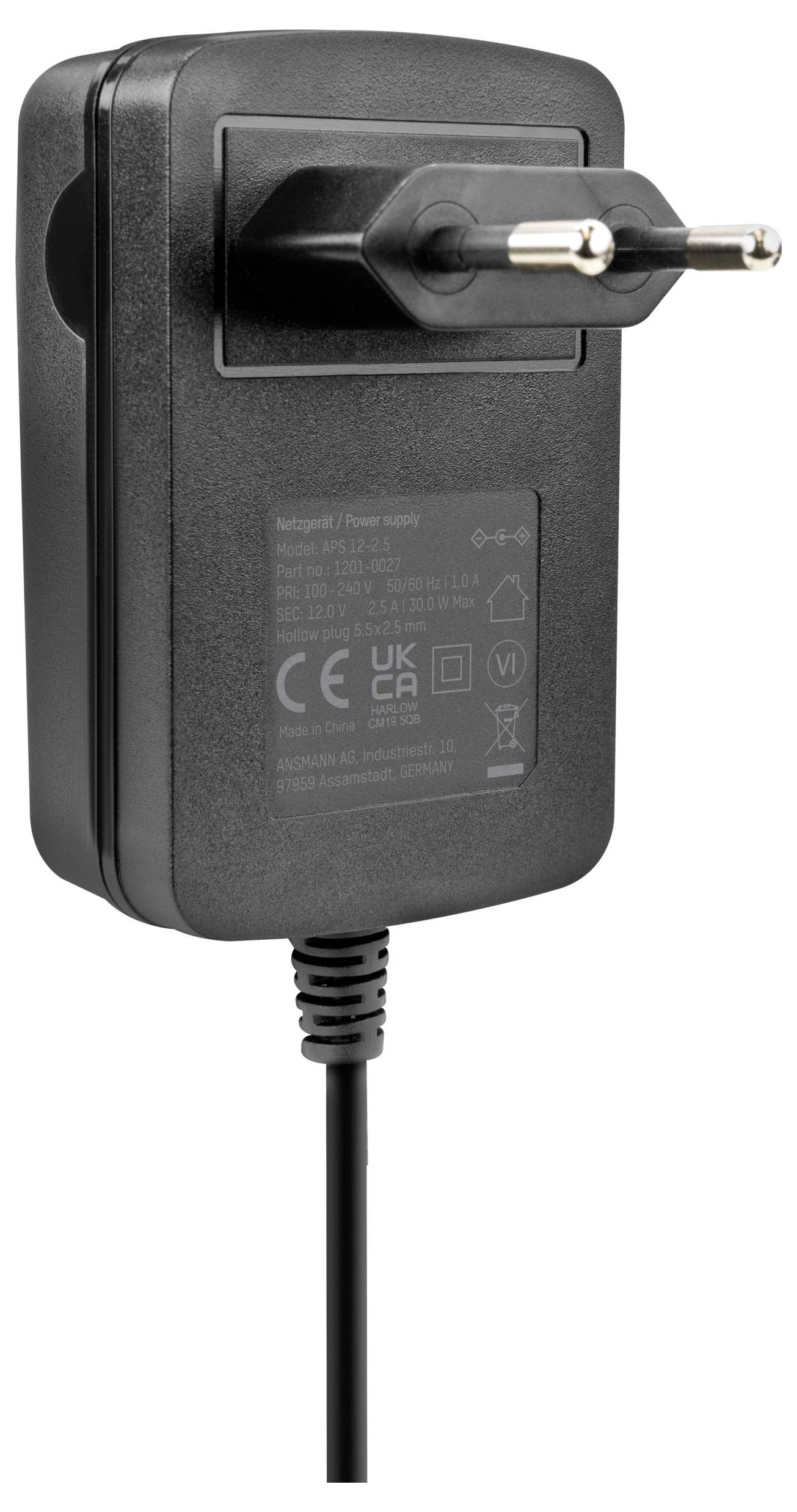 Ansmann 1201-0027 Alimentation 12 V/DC 2.5 A 30 W