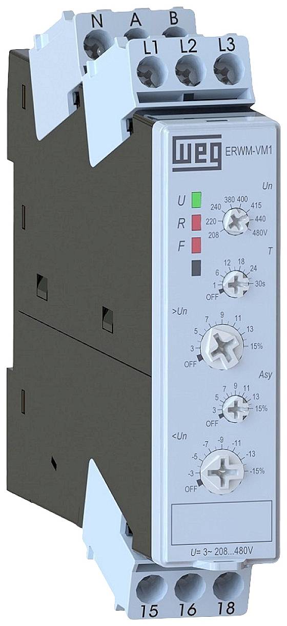 WEG 12337266 ERWM-VM1-01D90 Relais de surveillance multifonction 1 pc(s) 1 NF (R), 1 NO (T)
