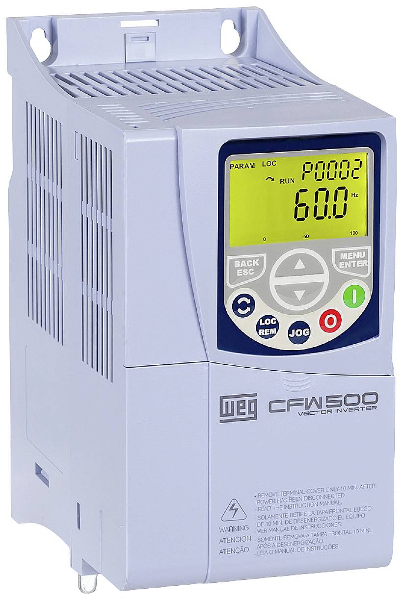 WEG Convertisseur de fréquence CFW500 B 07P3 S2 0.75 kW monophasé 200 V, 240 V
