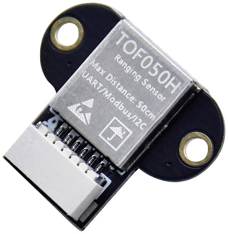 Un capteur de distance TOF050H avec une portée maximale de 50 cm. Utilise les protocoles UART, Modbus et I2C.