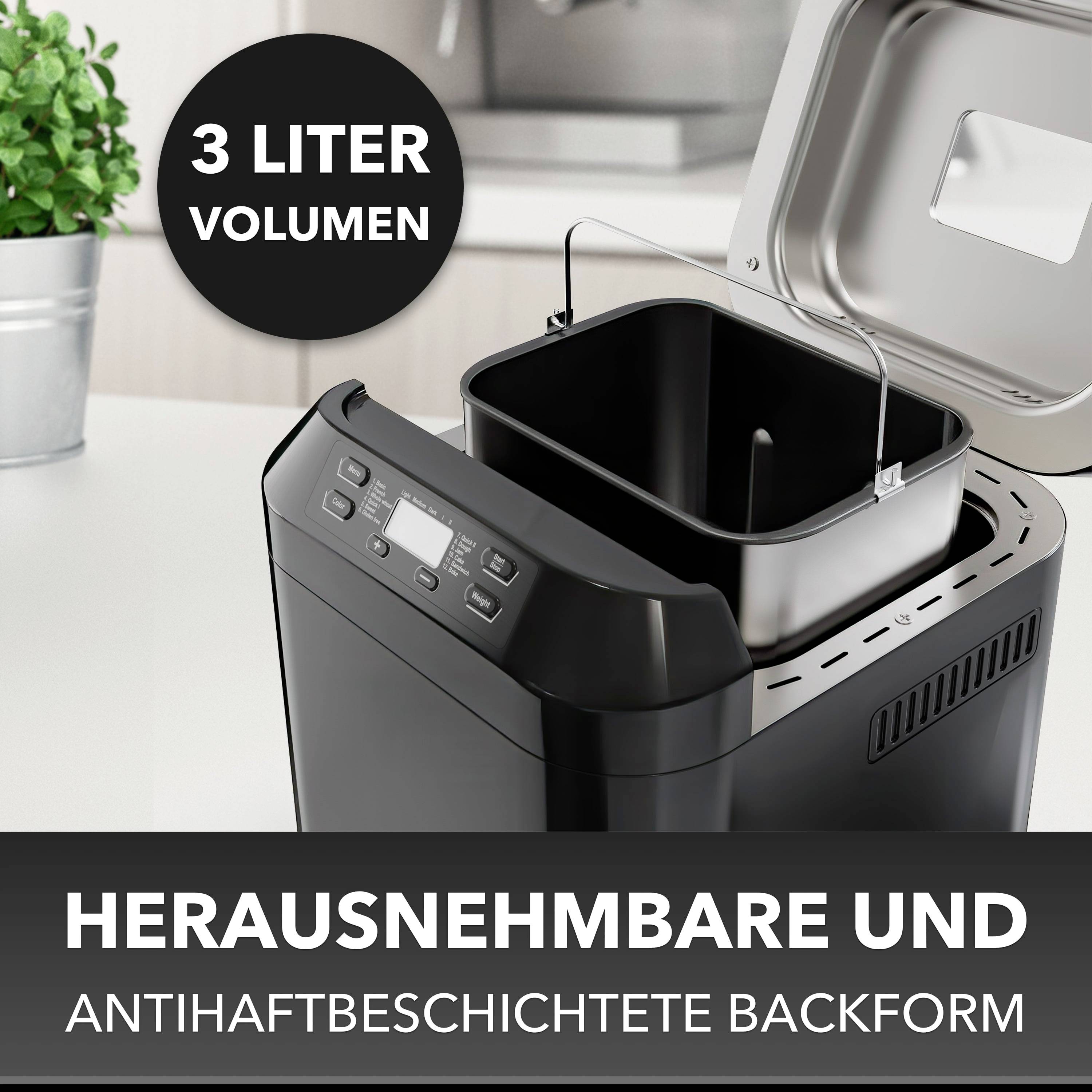 Clatronic BBA 3774 Machine à pain fonction minuteur 3 l noir