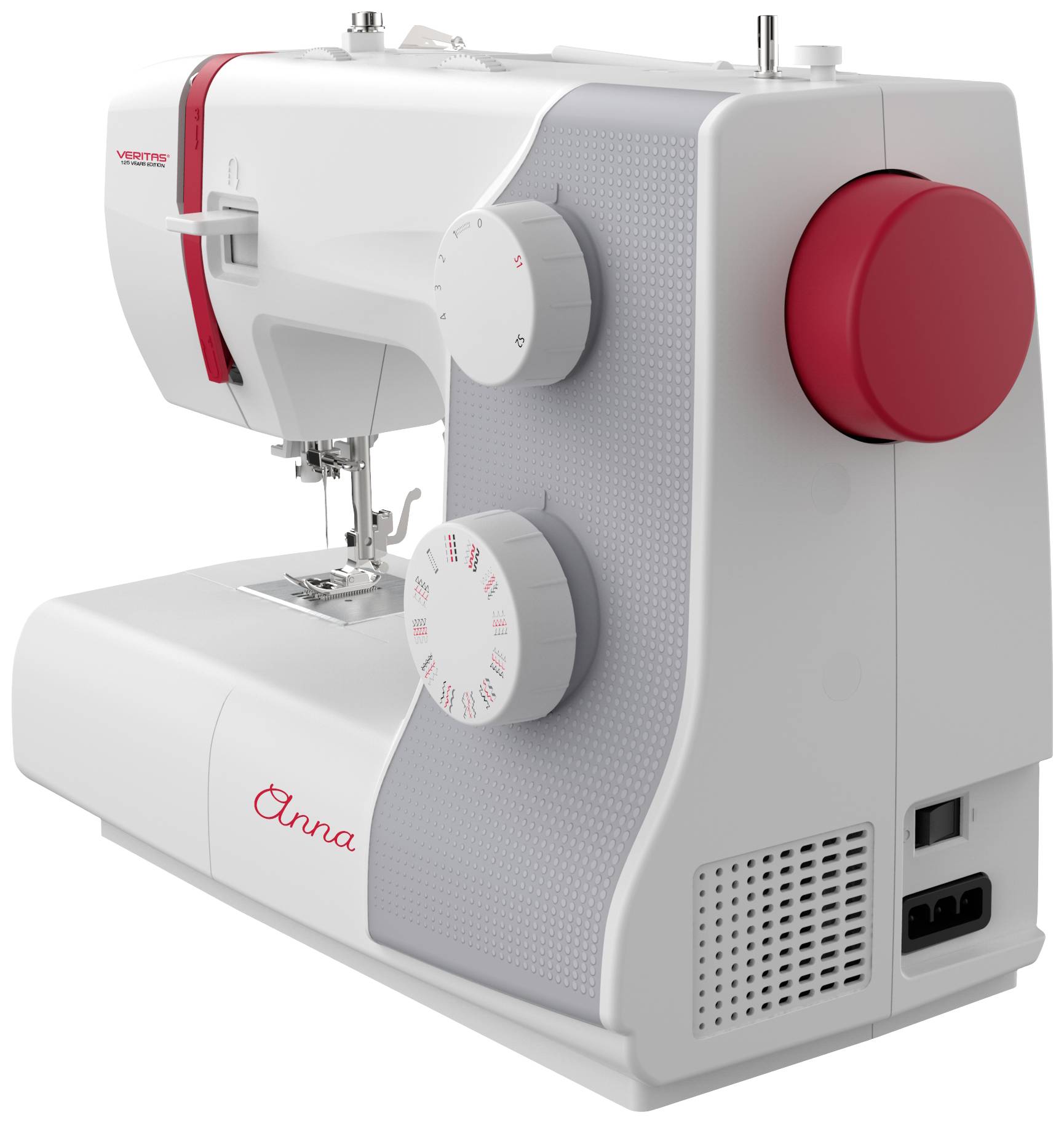 Veritas Machine à coudre bras libre Anna blanc, rouge
