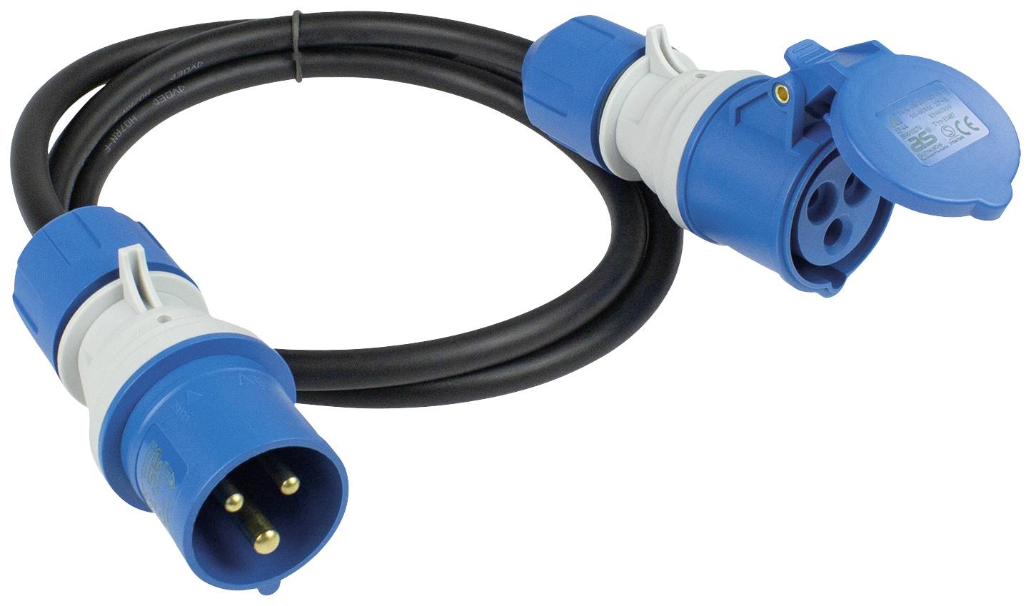 AS Schwabe 61402 alimentation Rallonge noir, bleu 1.5 m