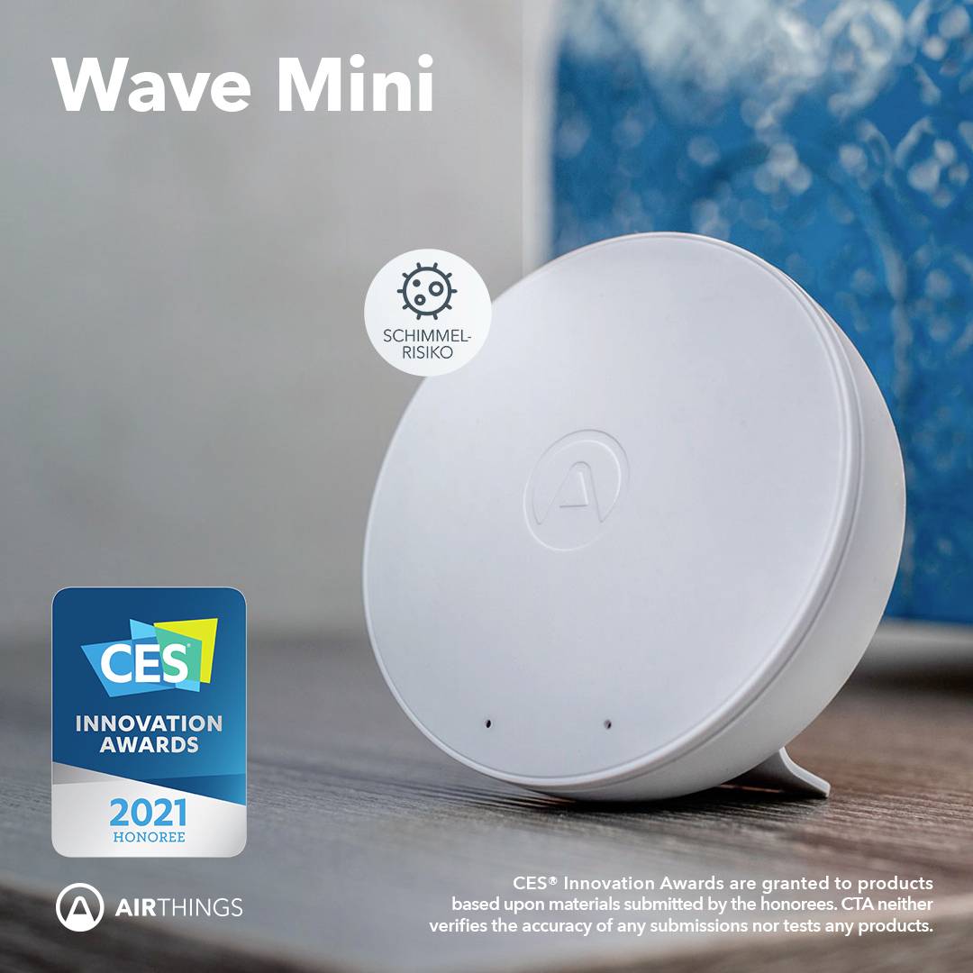 Airthings Wave Mini Capteur de qualité de l'air à pile(s)