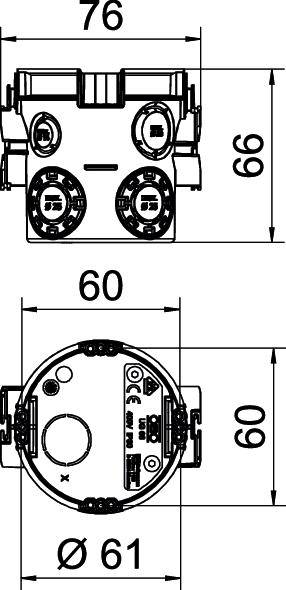 OBO Bettermann 2003702 Boîte de raccordement/montage (Ø x P) 60 mm x 66 mm 25 pc(s)