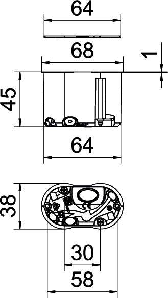 OBO Bettermann 2003834 Boîtier d'encastrement mural pour cloison creuse coupe-vent 25 pc(s)