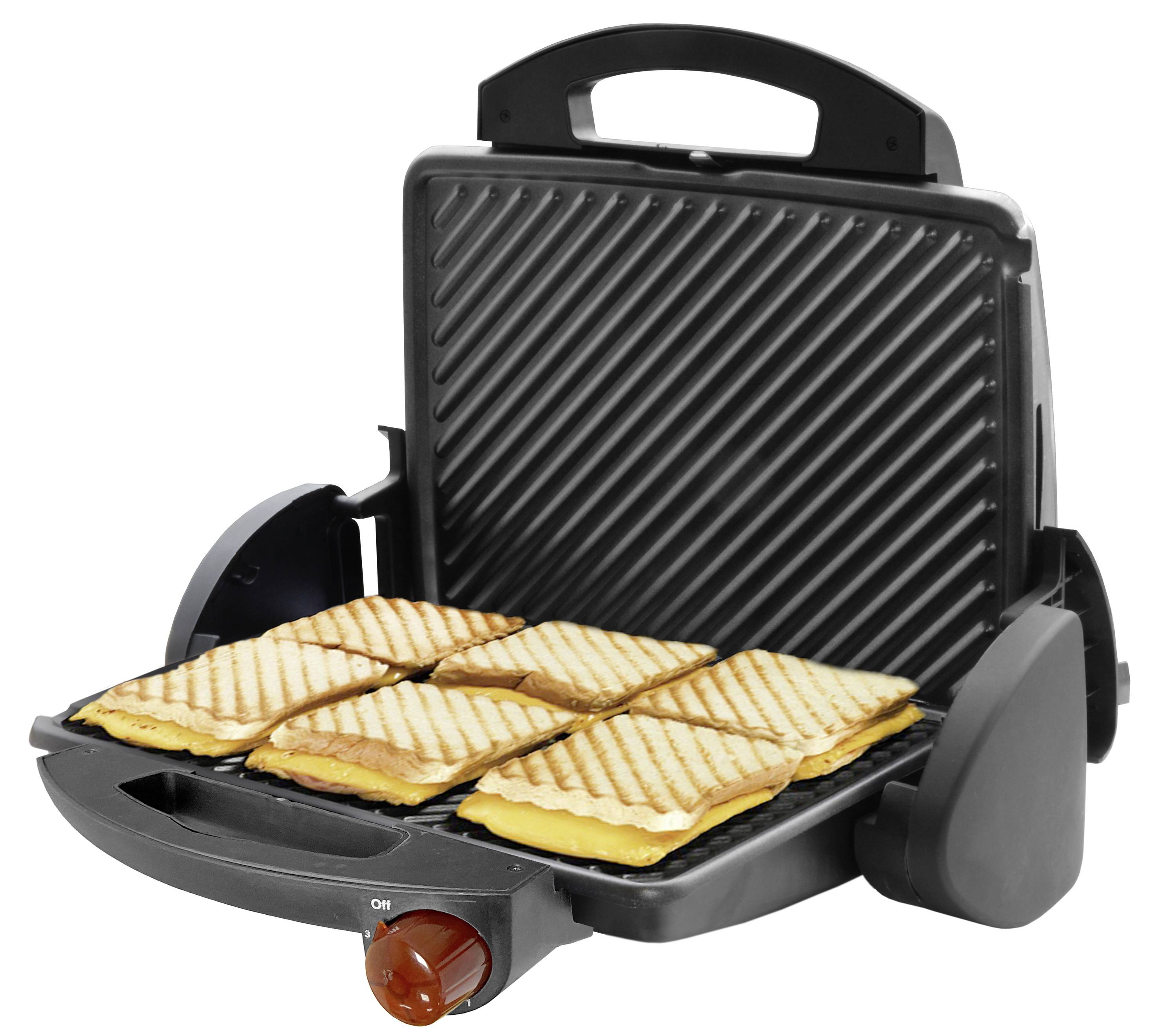 Silva Homeline KG 2110 électrique Grill à contact revêtement anti-adhésif noir