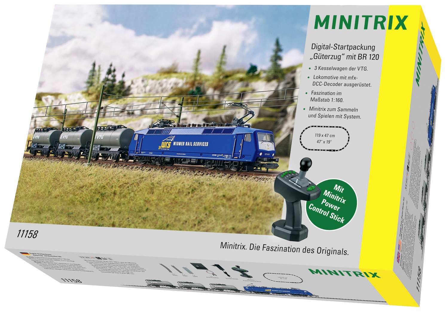 MiniTrix 11158 Lot de démarrage numérique N « train de marchandises » avec série 120 du WRS