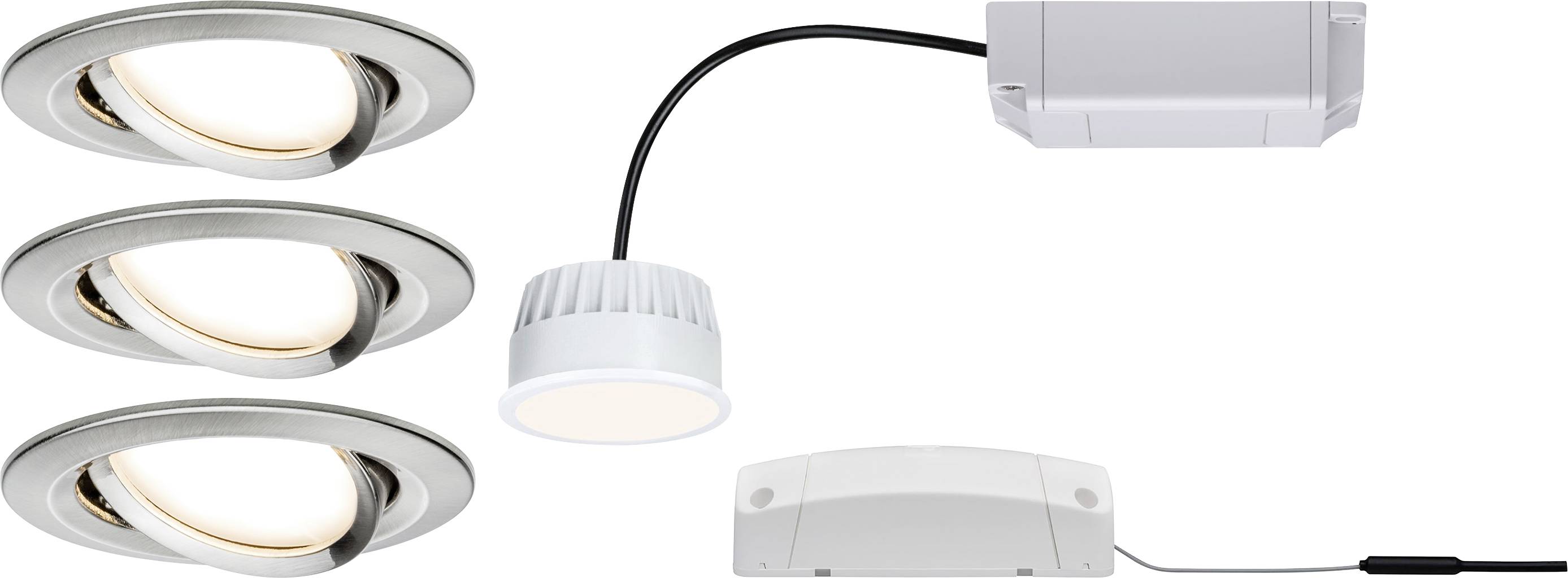 Paulmann Nova Spot encastrable jeu de 3 LED LED fer (brossé)