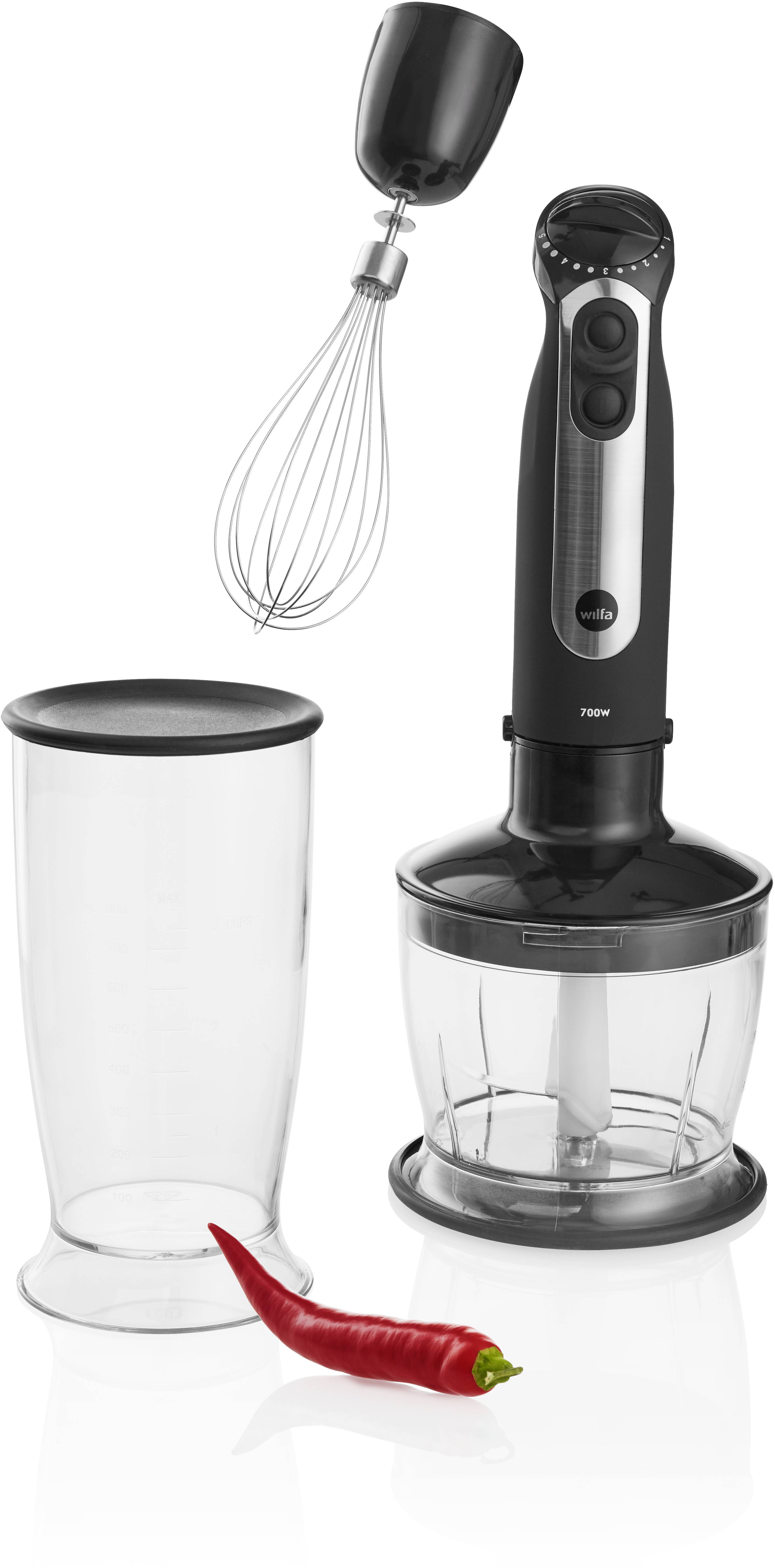 Wilfa SM-1FP Mixeur plongeant 700 W acier inoxydable, noir