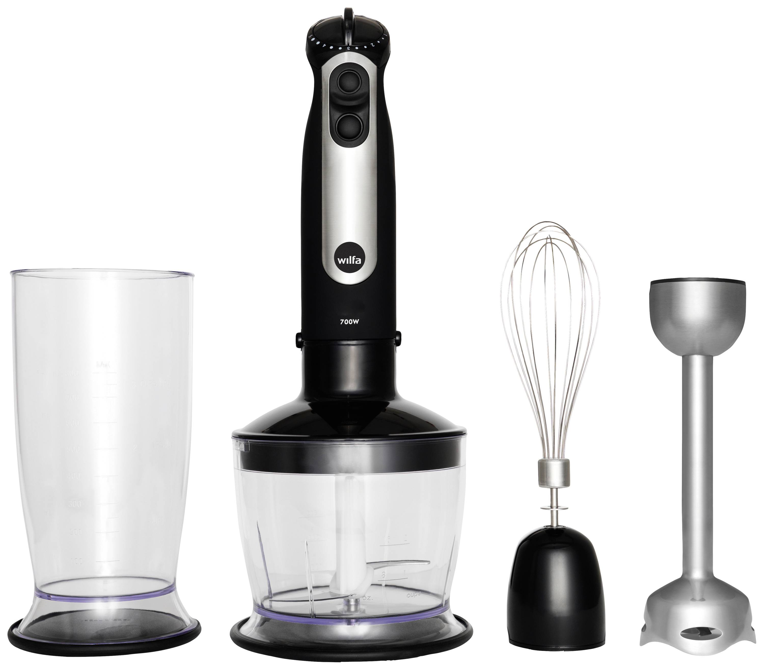 Wilfa SM-1FP Mixeur plongeant 700 W acier inoxydable, noir