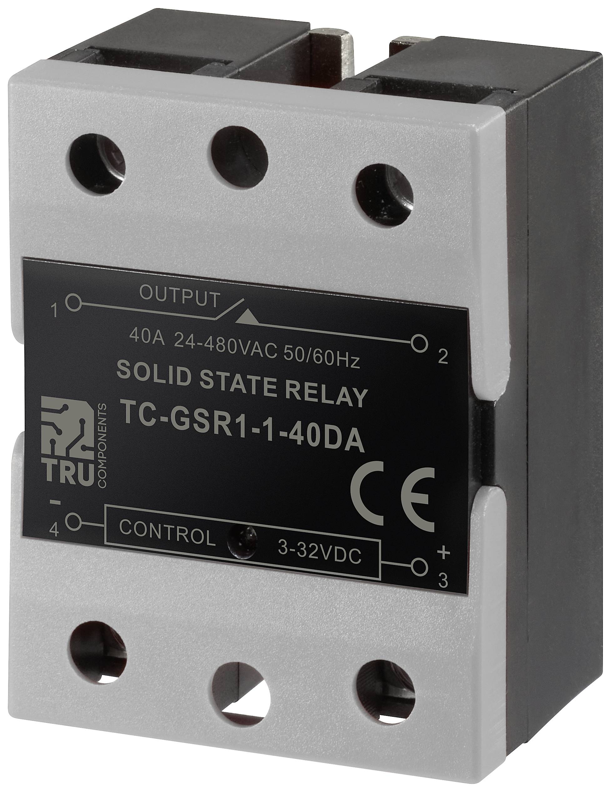 Relais à semi-conducteurs TRU COMPONENTS TC-GSR-1-40DA 40 A Tension de contact (max.): 480 V/AC commutation courant continu