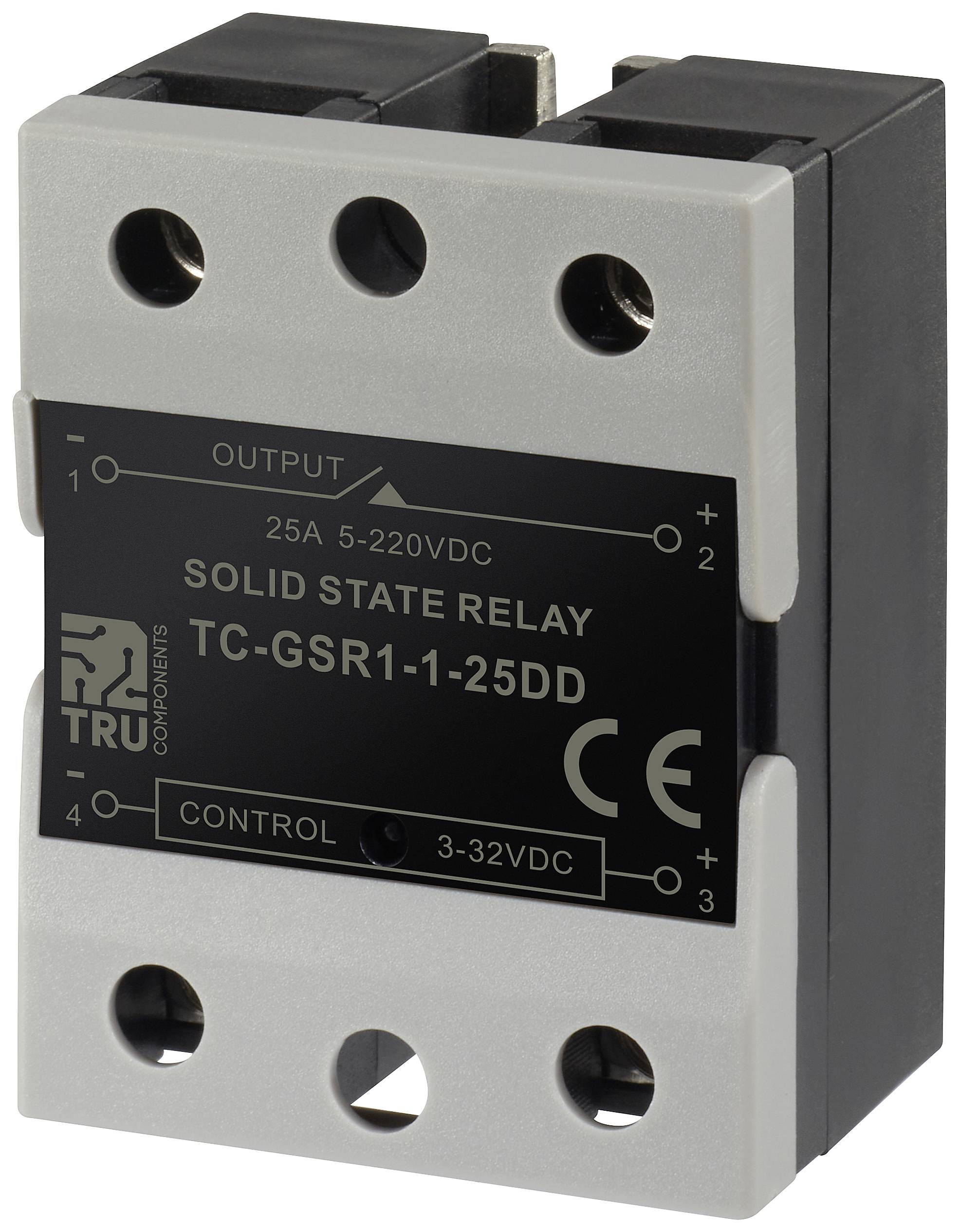 Relais à semi-conducteurs TRU COMPONENTS TC-GSR-1-25DD 25 A Tension de contact (max.): 220 V/DC commutation courant continu