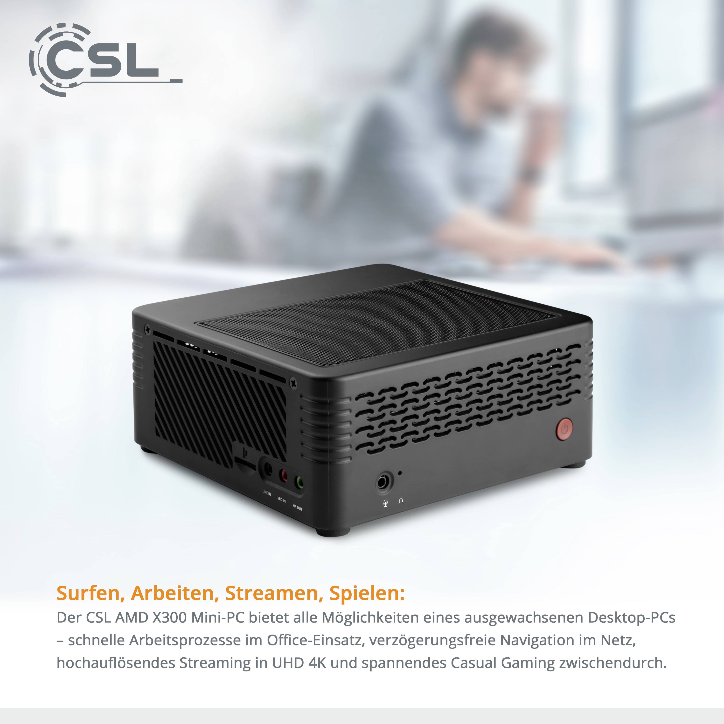 CSL Computer Mini-PC (HTPC) X300 AMD Ryzen 7 5700G 16 GB RAM 1000 GB SSD AMD Win 11 Pro 83745