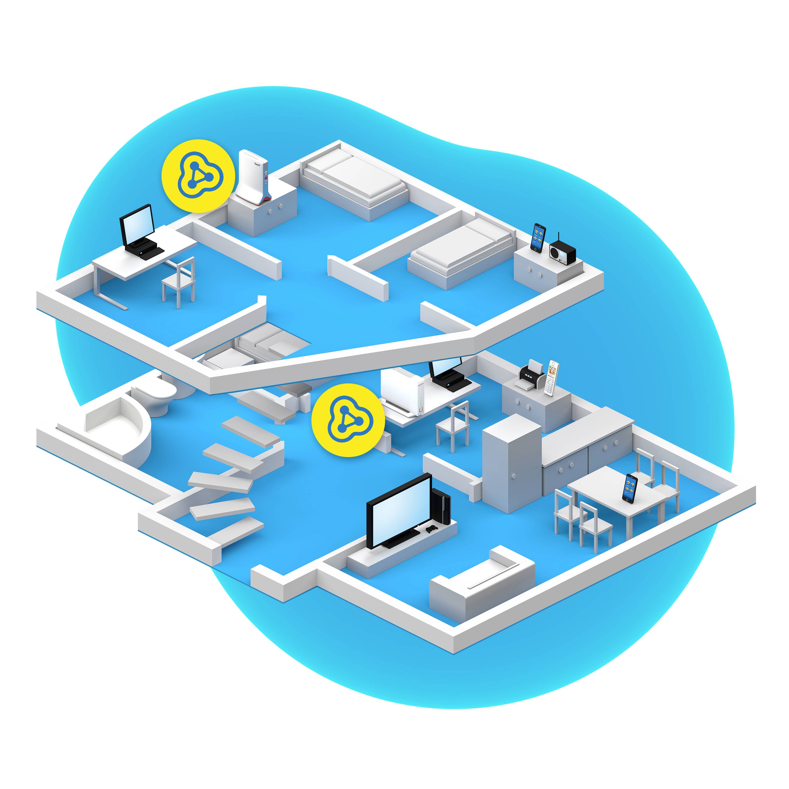 Routeur Wi-Fi Fritz! FRITZ!Box 4060 + FRITZ!Repeater 6000 2.4 GHz, 5 GHz