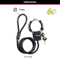 Master Lock 8275EURDPROBLK Câble antivol noir fermeture à clé Master Lock 8275EURDPROBLK Câble antivol noir fermeture à clé