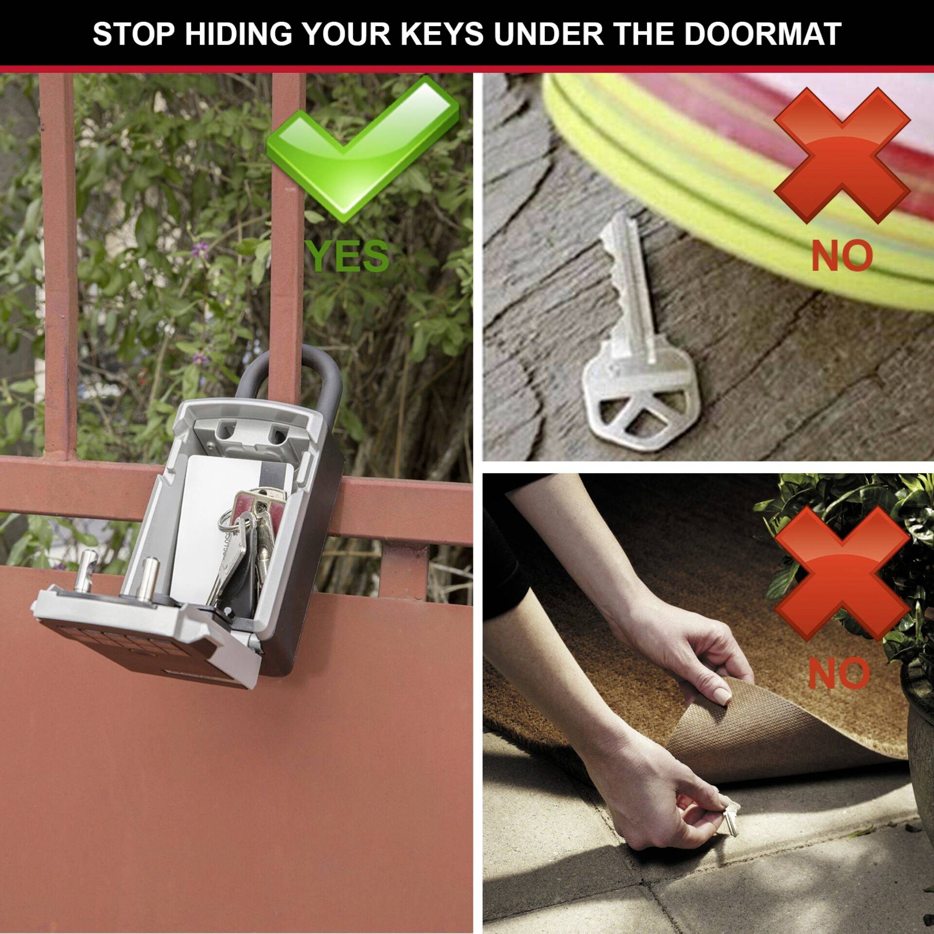 Master Lock P63348 5440EURD Coffre à clés avec serrure à combinaison