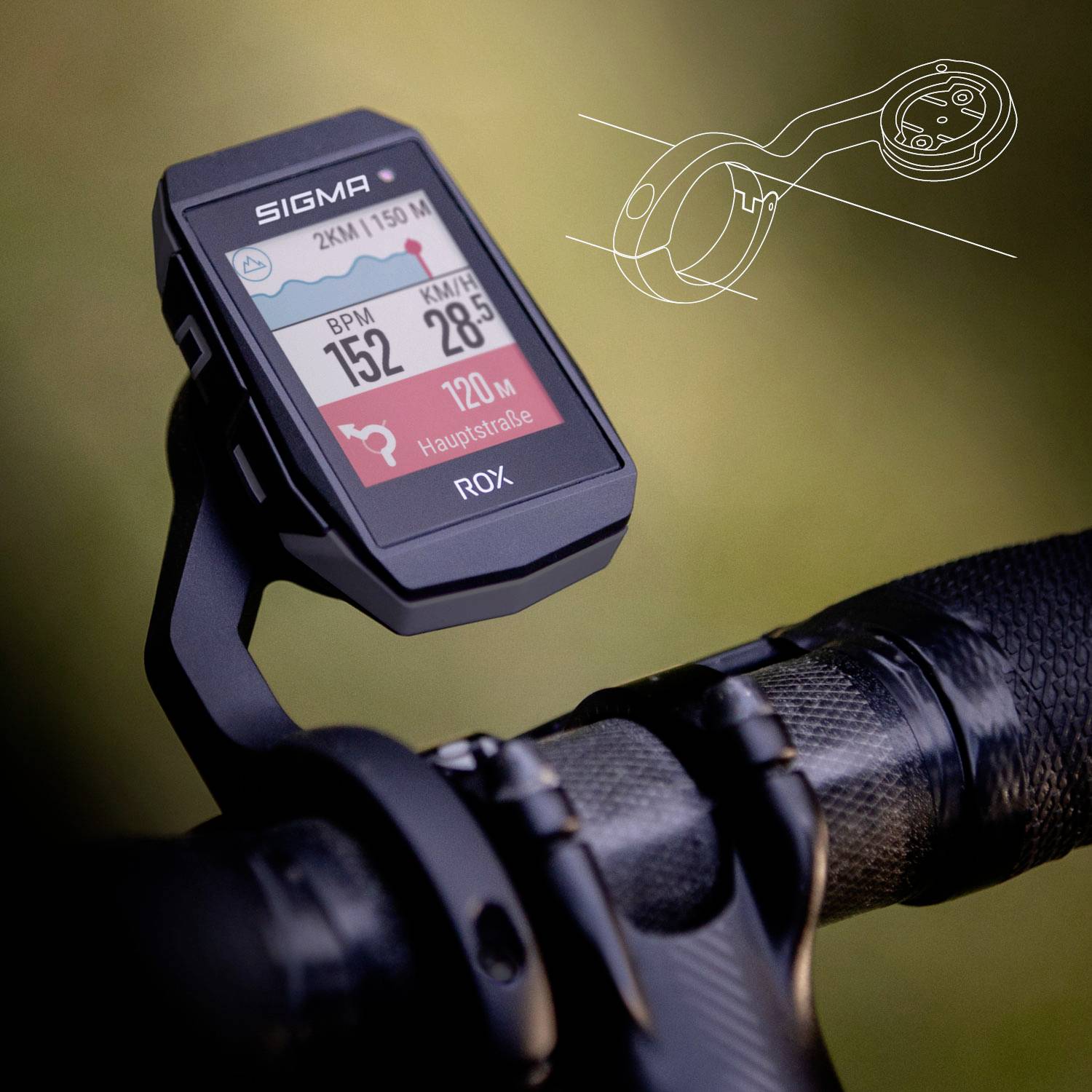Sigma ROX 11.1 EVO Sensor Set GPS de vélo vélo GPS, GLONASS, protection anti-éclaboussures