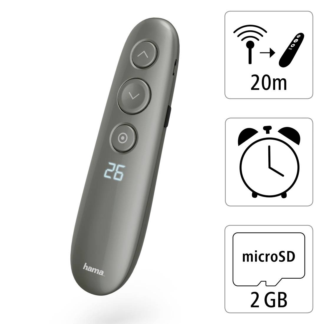 Hama Spot-Pointer sans fil, radio Télécommande de présentation sans fil Ecran intégré