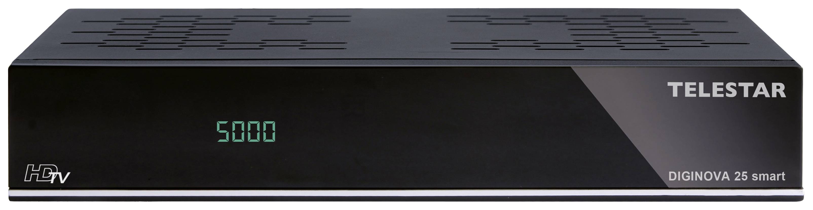 Telestar DIGINOVA 25 smart+SMART VOICE KIT Récepteur combi DVB-S & DVB-C fonction enregistrement, port Ethernet, fonctionnement à