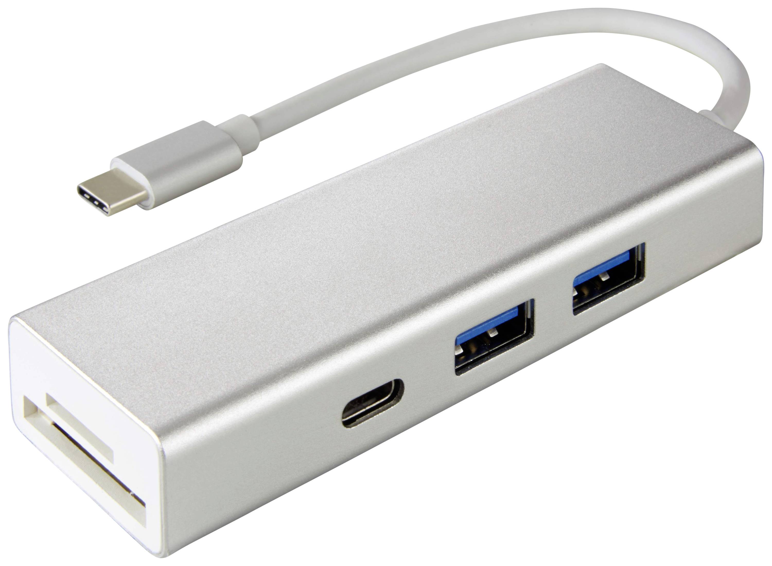 Hub USB combi Hama USB-3.1-Type-C-Hub 1:3 argent
