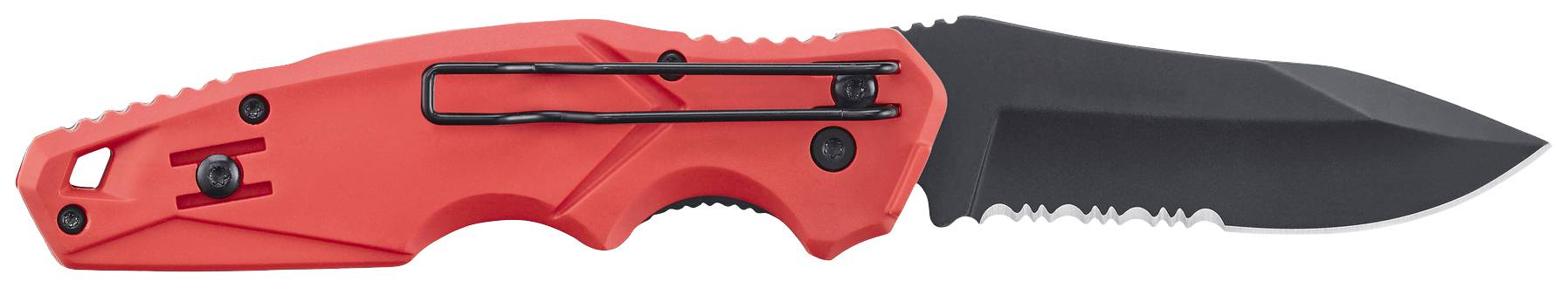 4K5 Tools TK 100 DropPoint Knife 600.100A Couteau pliant avec étui rouge, noir