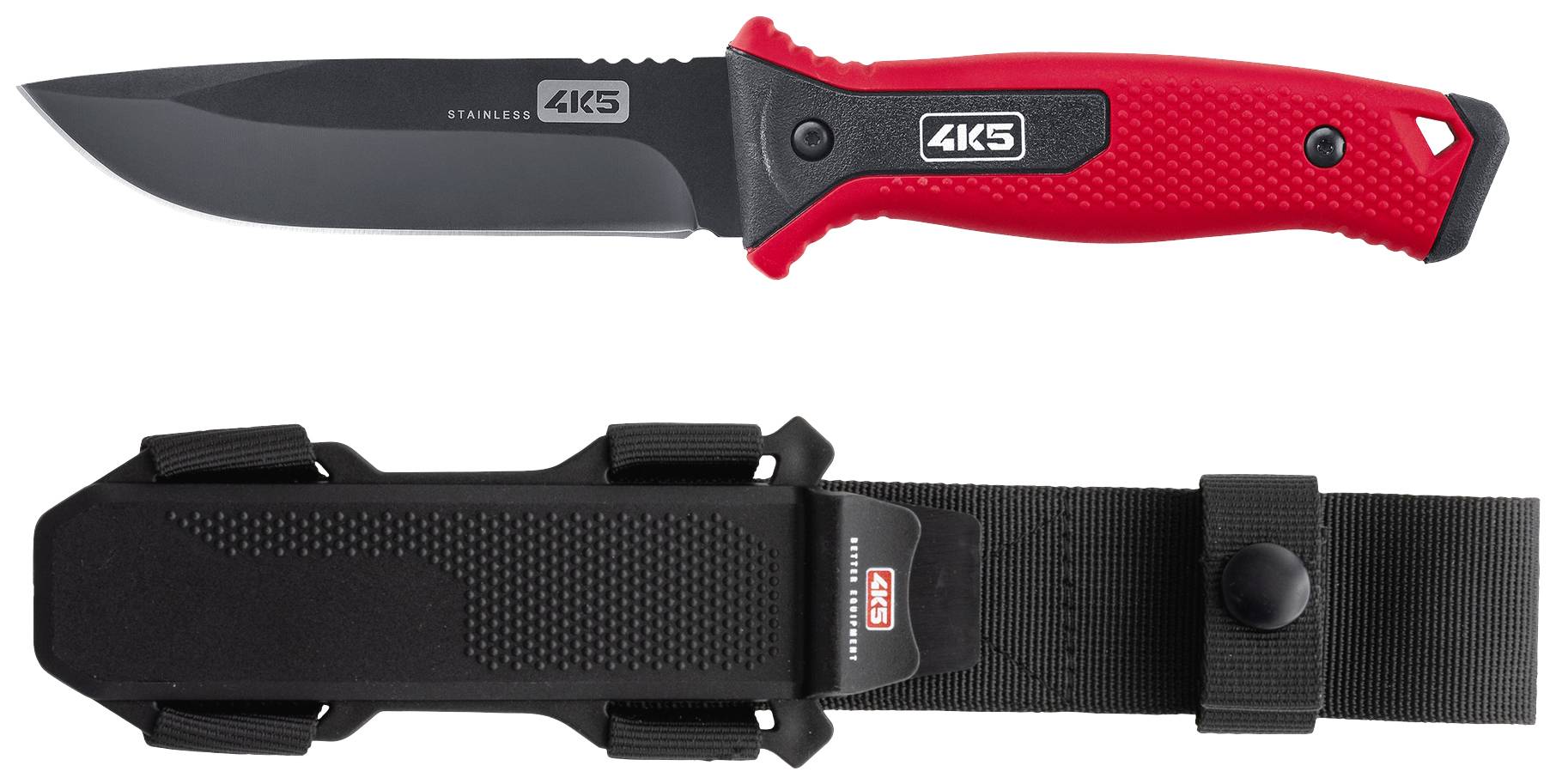 4K5 Tools TK 200 Fixed Drop Knife 600.200A Aiguiseur rouge, noir