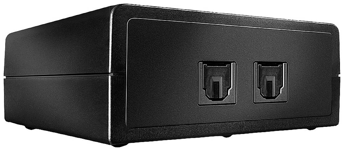 Module d'appareil noir, rectangulaire, avec deux connecteurs sur la face avant. Il semble faire partie d'un système technique ou électronique.