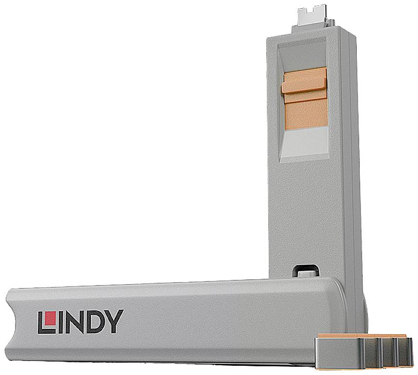 LINDY Verrouillage de port USB-C® jeu de 4 orange avec 1 clé 40428