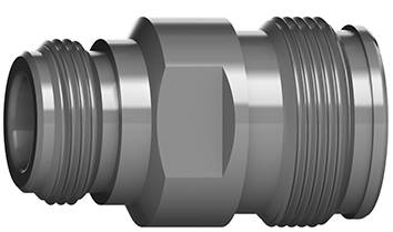 Connexion à vis métallique filetée, de forme cylindrique, présentant plusieurs anneaux et une section d'écrou hexagonal visible.