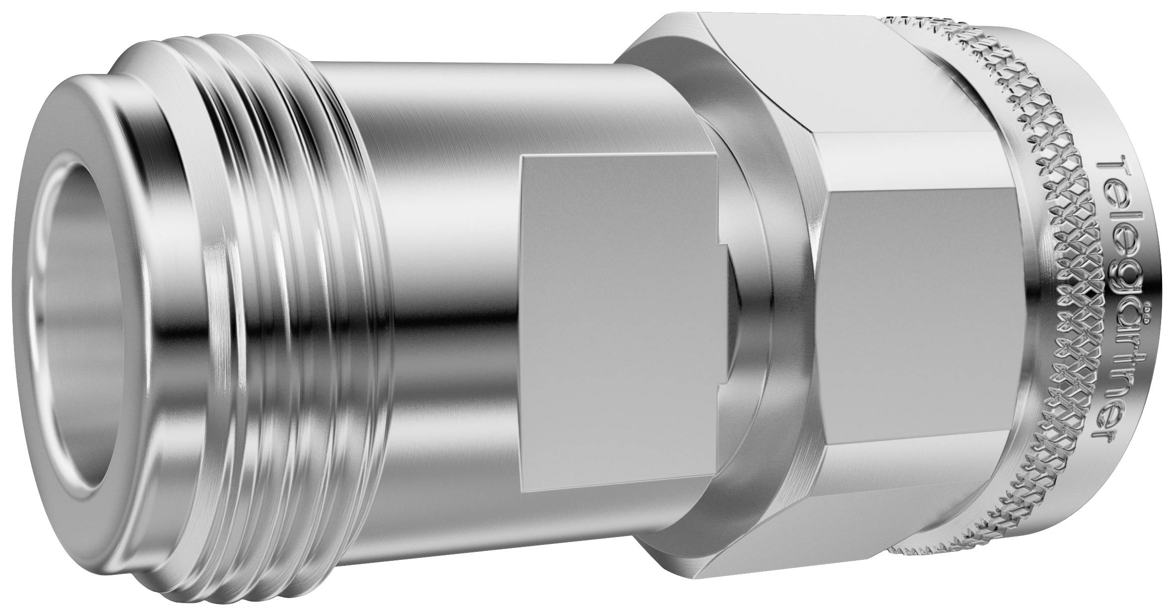 Adaptateur métallique fileté, de forme cylindrique et à surface lisse, adapté aux connexions dans les applications techniques.