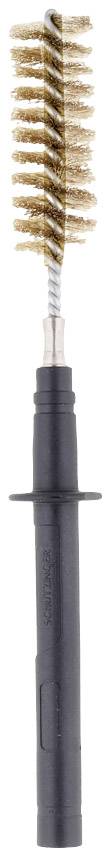 Brosse de nettoyage avec long manche en métal et tête de brosse dense à spirale, adaptée pour le nettoyage des espaces étroits.