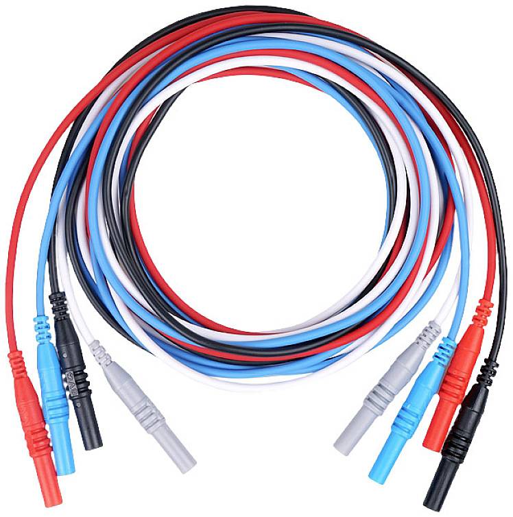 Metrel A 1512 Set de cordons de mesure de sécurité banane mâle 4 mm banane mâle 4 mm 2 m bleu, marron, vert, noir 1 set