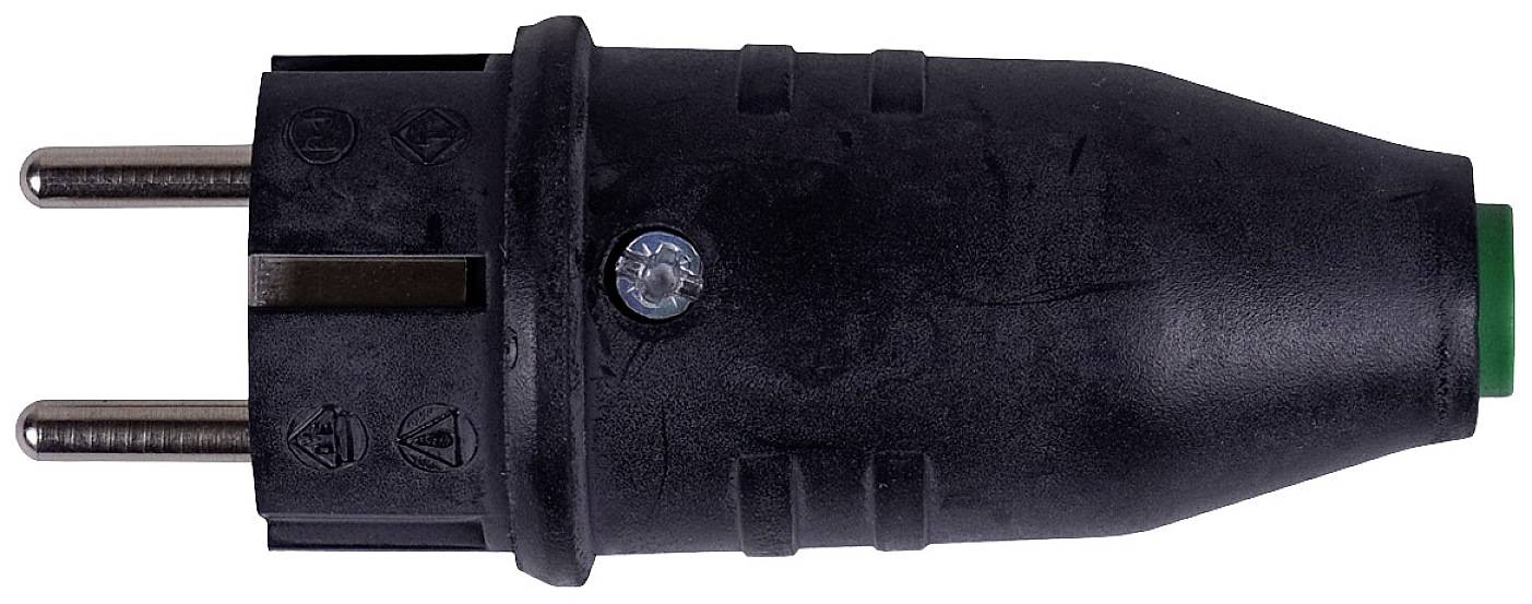 Adaptateur secteur noir pour l'UE avec vis latérale. Adapté aux prises bipolaires.
