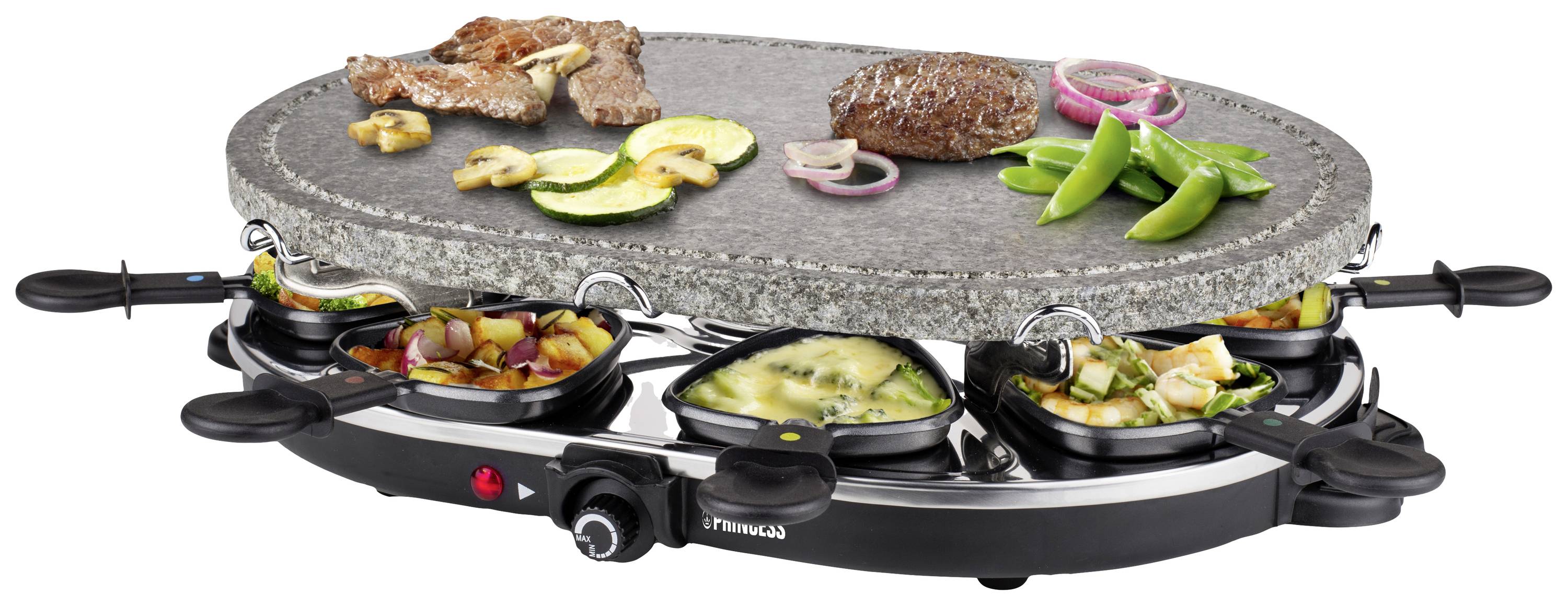 Princess 162720 Appareil à raclette 8 poêlons noir