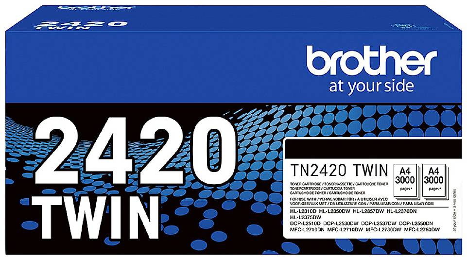 Brother Cassette de toner TN-2420TWIN TN2420TWIN d'origine noir 3000 pages