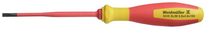 Weidmüller SDIS SLIM 0.8X4.0X100 Tournevis pour vis à fente Largeur de la lame: 4 mm Longueur de la lame: 100 mm