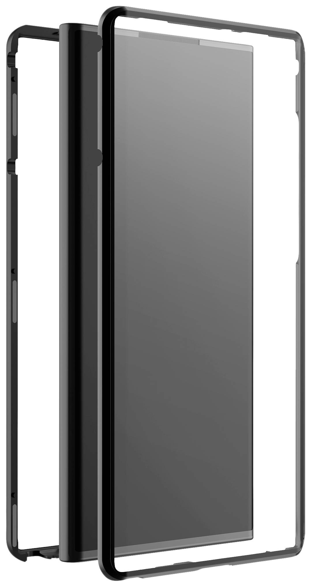 Un étui de protection pour smartphone, composé de trois couches qui s'emboîtent progressivement. Adapté pour une protection supplémentaire.