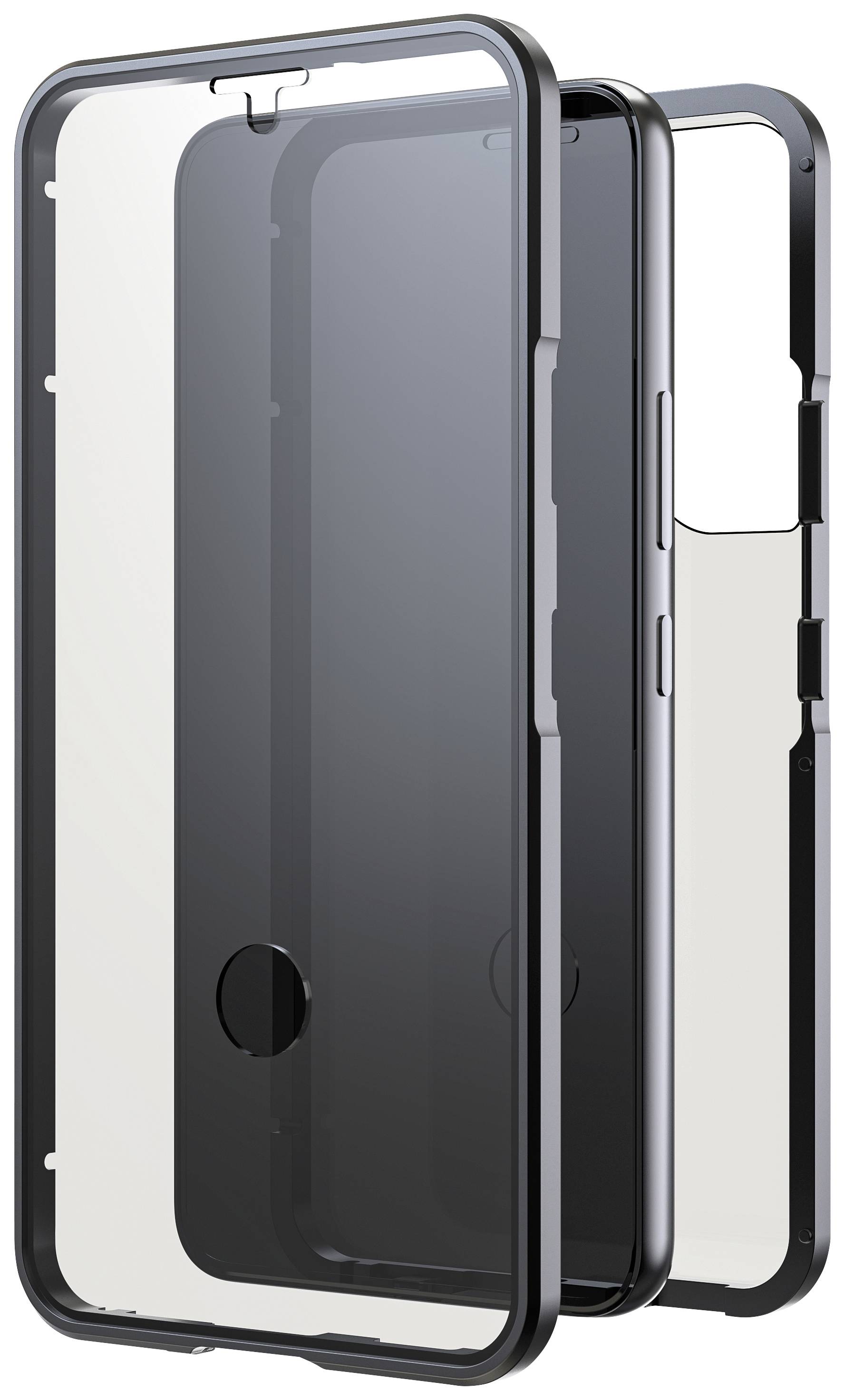 Coque de téléphone transparente en deux parties, protégeant l'avant et l'arrière d'un smartphone et offrant un ajustement parfait. Idéale pour une protection complète.