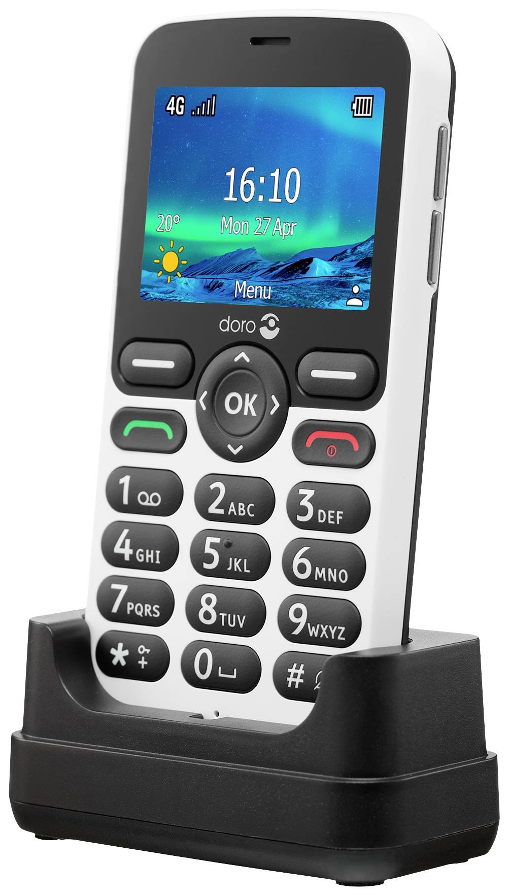 doro 5860 Téléphone portable pour séniors avec station de charge noir/blanc