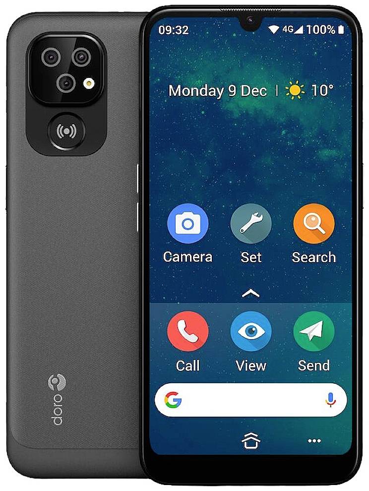 doro 8100 Plus Smartphone pour séniors IP54, avec station de charge noir