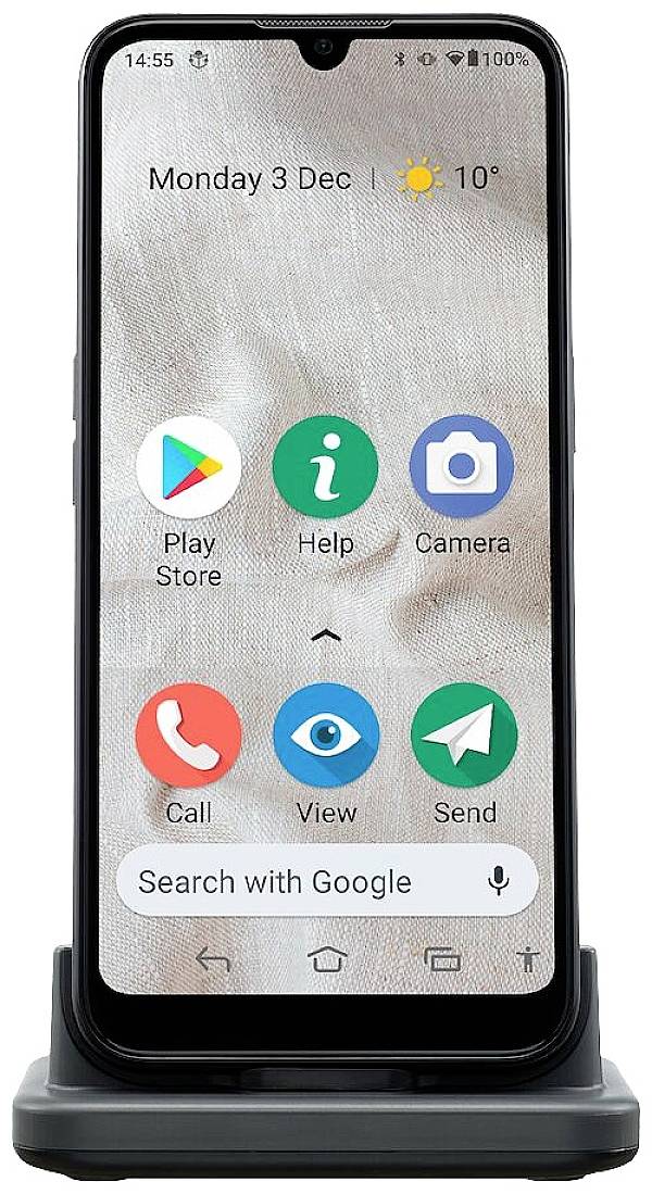 doro 8100 Plus Smartphone pour séniors IP54, avec station de charge noir