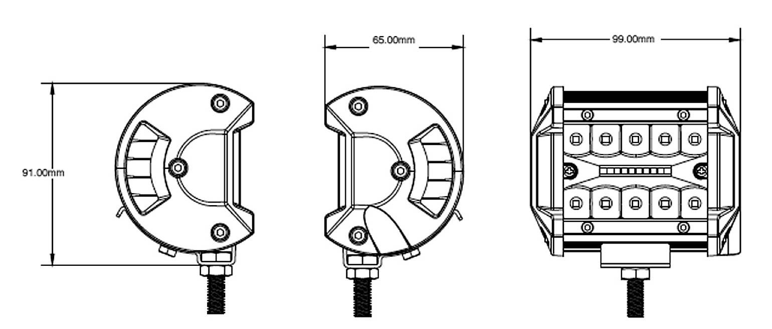 Berger & Schröter Projecteur de travail 10 V, 12 V, 24 V, 30 V 60 W 5400 Lumen KS8160combo éclairage de proximité large