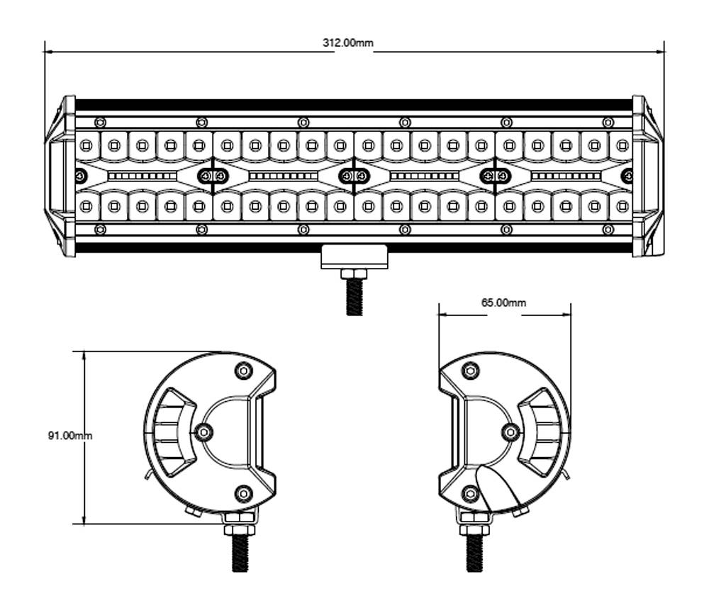 Berger & Schröter Projecteur de travail 10 V, 12 V, 24 V, 30 V LED Arbeitsscheinwerfer 240 W, 21600 Lumen KS81240combo éclairage