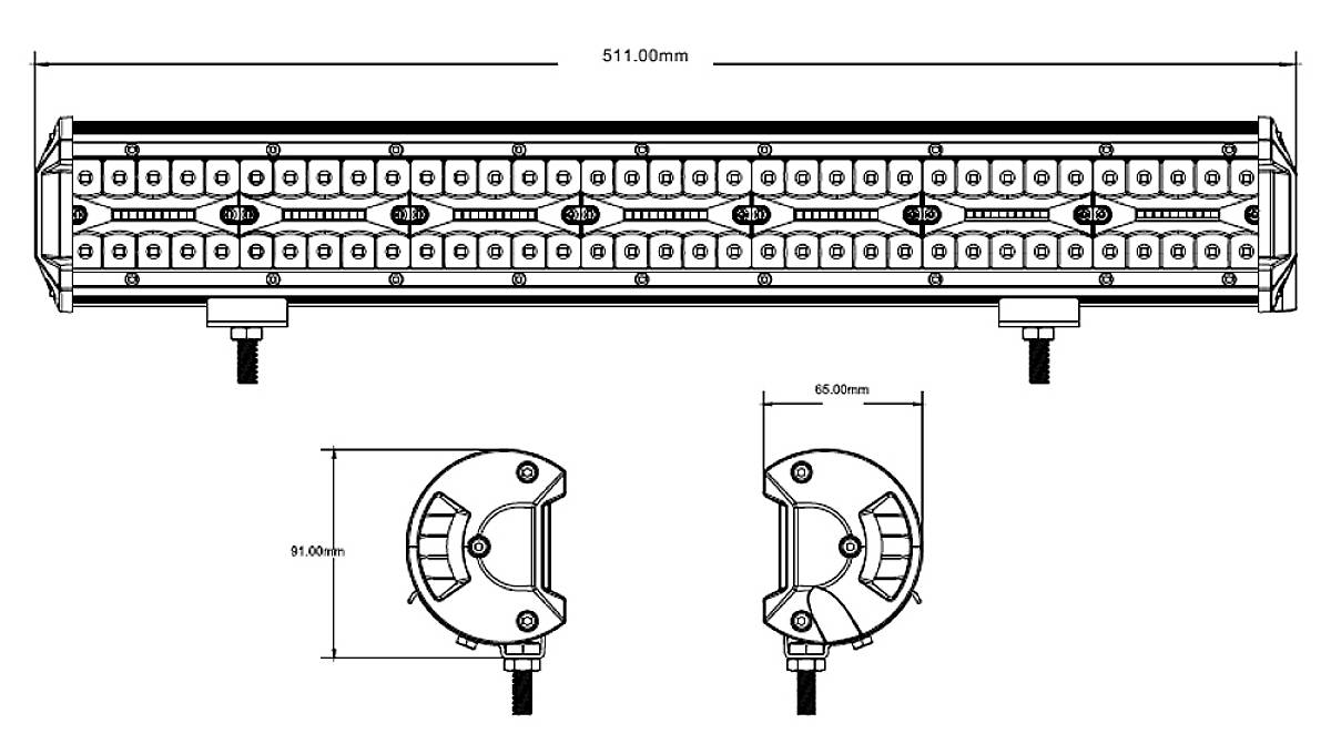 Berger & Schröter Projecteur de travail 10 V, 12 V, 24 V, 30 V LED Arbeitsscheinwerfer 420 W, 42000 Lumen KS81420combo éclairage